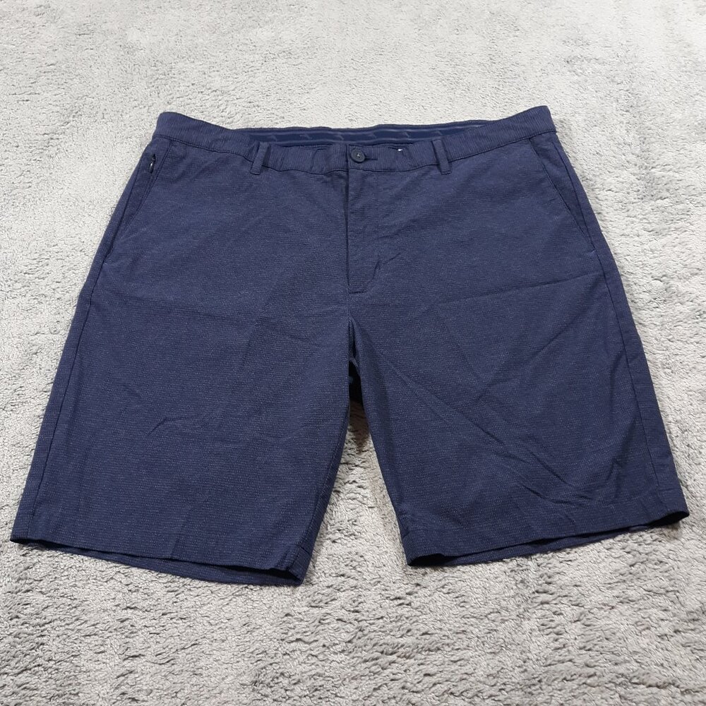 Tommy Bahama Chino Shorts Mens Size 40 x 9.5 Blue Nylon Blend Flat‎ Front Casual